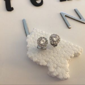 Silverplated earrings with faux diamonds